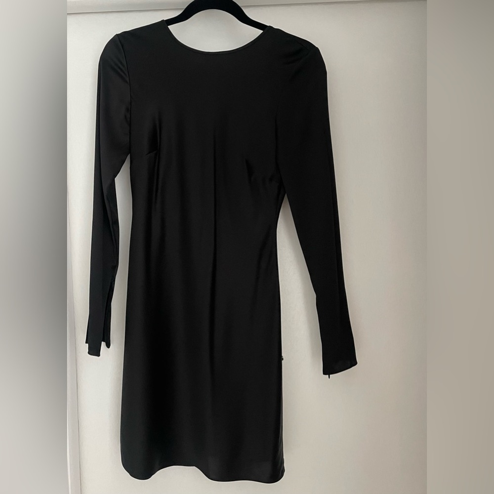ALEXANDER WANG T LOGO OPEN-BACK SATIN MINI DRESS Size 2 - Picture 6 of 7